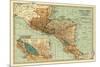 Central America - Panoramic Map-Lantern Press-Mounted Art Print