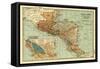 Central America - Panoramic Map-Lantern Press-Framed Stretched Canvas