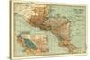 Central America - Panoramic Map-Lantern Press-Stretched Canvas