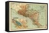 Central America - Panoramic Map-Lantern Press-Framed Stretched Canvas