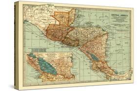Central America - Panoramic Map-Lantern Press-Stretched Canvas