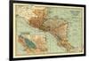 Central America - Panoramic Map-Lantern Press-Framed Art Print