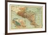 Central America - Panoramic Map-Lantern Press-Framed Premium Giclee Print