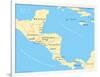 Central America Political Map-Peter Hermes Furian-Framed Art Print
