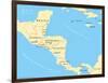 Central America Political Map-Peter Hermes Furian-Framed Art Print