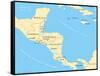 Central America Political Map-Peter Hermes Furian-Framed Stretched Canvas