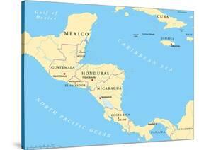 Central America Political Map-Peter Hermes Furian-Stretched Canvas