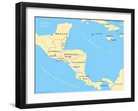 Central America Political Map-Peter Hermes Furian-Framed Art Print