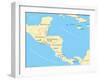 Central America Political Map-Peter Hermes Furian-Framed Art Print