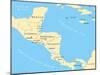 Central America Political Map-Peter Hermes Furian-Mounted Art Print