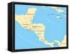 Central America Political Map-Peter Hermes Furian-Framed Stretched Canvas