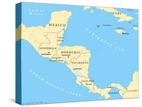 Central America Political Map-Peter Hermes Furian-Stretched Canvas