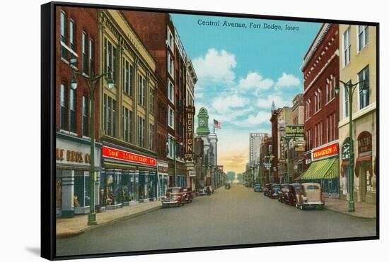 Central Avenue, Fort Dodge, Iowa-null-Framed Stretched Canvas