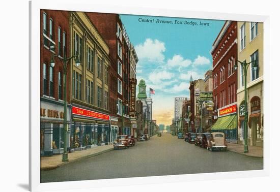 Central Avenue, Fort Dodge, Iowa-null-Framed Art Print