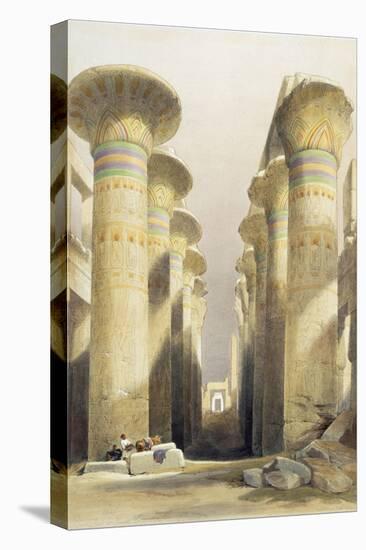 Central avenue of the Great Hall of Columns, Karnak, Egypt, 19th century-David Roberts-Stretched Canvas