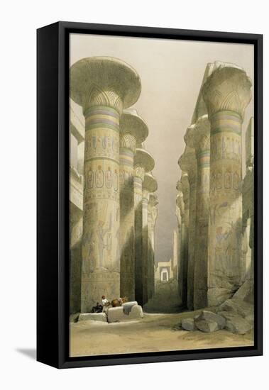 Central Avenue of the Great Hall of Columns-David Roberts-Framed Stretched Canvas