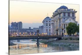 Central Balkan Peninsula, the Macedonia, Skopje, Bridges of the River Vadar-Emily Wilson-Stretched Canvas