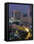 Central Bangkok, Dusk, Thailand-Walter Bibikow-Framed Stretched Canvas