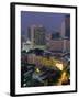 Central Bangkok, Dusk, Thailand-Walter Bibikow-Framed Premium Photographic Print