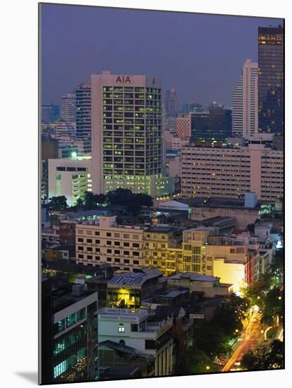 Central Bangkok, Dusk, Thailand-Walter Bibikow-Mounted Premium Photographic Print