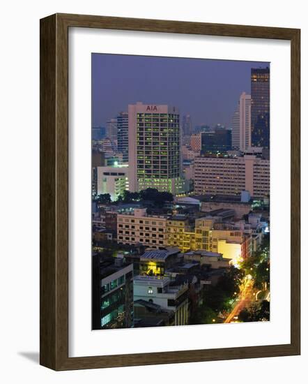 Central Bangkok, Dusk, Thailand-Walter Bibikow-Framed Photographic Print