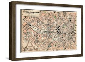 'Central Birmingham', c20th Century-John Bartholomew-Framed Giclee Print