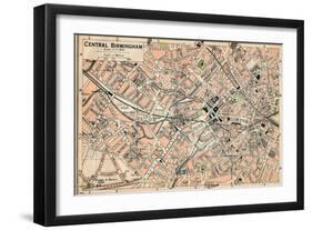 'Central Birmingham', c20th Century-John Bartholomew-Framed Giclee Print