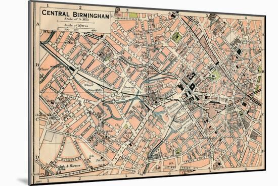 'Central Birmingham', c20th Century-John Bartholomew-Mounted Giclee Print