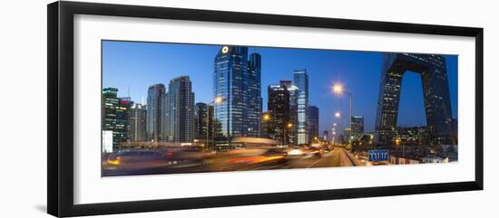 Central Business District and Cctv Building at Dusk, Beijing, China-Peter Adams-Framed Photographic Print