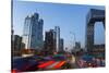 Central Business District and Cctv Building at Dusk, Beijing, China-Peter Adams-Stretched Canvas