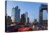 Central Business District and Cctv Building at Dusk, Beijing, China-Peter Adams-Stretched Canvas