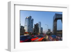 Central Business District and Cctv Building at Dusk, Beijing, China-Peter Adams-Framed Photographic Print