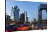 Central Business District and Cctv Building at Dusk, Beijing, China-Peter Adams-Stretched Canvas