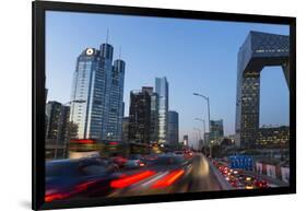 Central Business District and Cctv Building at Dusk, Beijing, China-Peter Adams-Framed Photographic Print