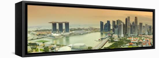 Central Business District and Marina Bay Sands Hotel, Singapore-Jon Arnold-Framed Stretched Canvas