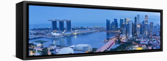 Central Business District and Marina Bay Sands Hotel, Singapore-Jon Arnold-Framed Stretched Canvas