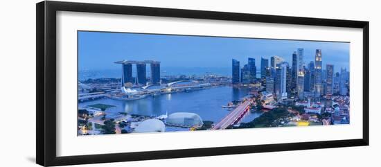 Central Business District and Marina Bay Sands Hotel, Singapore-Jon Arnold-Framed Photographic Print