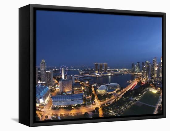 Central Business District and Marina Bay Sands Hotel, Singapore-Jon Arnold-Framed Stretched Canvas