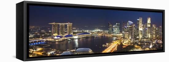 Central Business District and Marina Bay Sands Hotel, Singapore-Jon Arnold-Framed Stretched Canvas