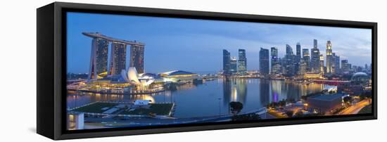 Central Business District and Marina Bay Sands Hotel, Singapore-Jon Arnold-Framed Stretched Canvas