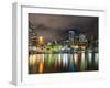 Central Business District City Skyline at Night Taken from Southbank of Brisbane, Australia-Matthew Williams-Ellis-Framed Photographic Print