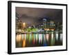 Central Business District City Skyline at Night Taken from Southbank of Brisbane, Australia-Matthew Williams-Ellis-Framed Photographic Print