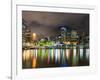 Central Business District City Skyline at Night Taken from Southbank of Brisbane, Australia-Matthew Williams-Ellis-Framed Photographic Print