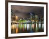 Central Business District City Skyline at Night Taken from Southbank of Brisbane, Australia-Matthew Williams-Ellis-Framed Photographic Print