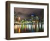 Central Business District City Skyline at Night Taken from Southbank of Brisbane, Australia-Matthew Williams-Ellis-Framed Photographic Print