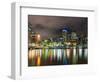 Central Business District City Skyline at Night Taken from Southbank of Brisbane, Australia-Matthew Williams-Ellis-Framed Photographic Print