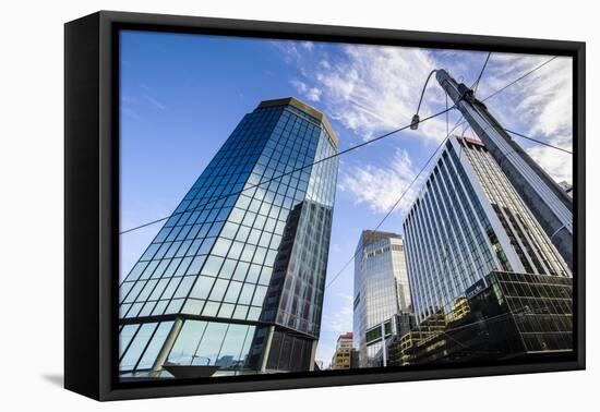 Central Business District of Wellington, North Island, New Zealand, Pacific-Michael-Framed Stretched Canvas