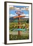 Central California Coast - Vineyard Signpost-Lantern Press-Framed Art Print