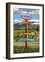 Central California Coast - Vineyard Signpost-Lantern Press-Framed Art Print