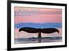 Central Coast California - Humpback Fluke and Sunset-Lantern Press-Framed Art Print